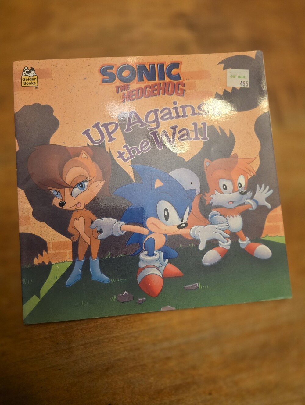 Sonic The Hedgehog - Up Against The Wall, Golden Books, 1995, Vintage - SEGA